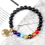 7 Chakras armband zwart