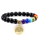 7 Chakras armband zwart