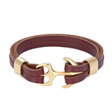 Anker armband met bruine ketting