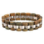 Antieke armband hout en staal