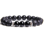 Armband van lavasteen en onyx