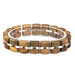 Armband van natuurlijk hout en staal