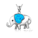 Blauwe hart olifant hanger