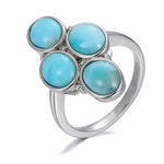 Blauwe Larimar stenen ring