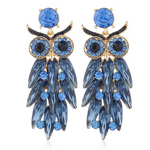 Blauwe Owl oorbellen