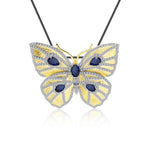 Blauwe saffier vlinder ketting