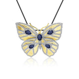 Blauwe saffier vlinder ketting