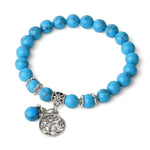 Blauwe turquoise levensboom armband