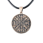 Bronzen Noordse Vegvisir hanger