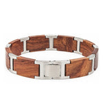 Bruine houten en metalen armband