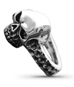 Doodshoofd demon ring (zilver)