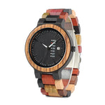 Gekleurde houten horloge