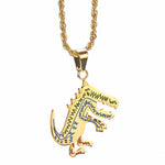 Goud Stalen T-Rex dinosaurus hanger ketting