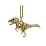 Gouden fossiele dinosaurus ketting