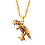 Gouden T-Rex skelet dinosaurus hanger ketting