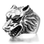 Heren wolf ring staal