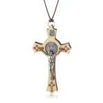 Houten christelijke kruis ketting