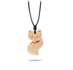 Houten spirituele vos ketting