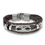 infinity armband leer en zinklegering