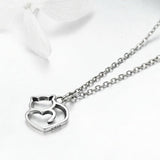 Kat ketting zilver