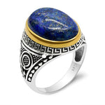 Lapis lazuli ring staal