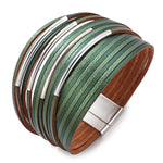 Leren armband groen