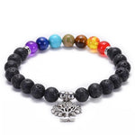 Levensboom 7 Chakra armband (zilver)