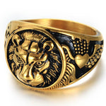 Massief gouden leeuw ring