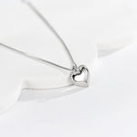 Minimalistische hart ketting (zilver)