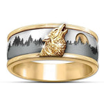 Nacht huilende wolf ring