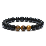 Obsidiaan tijgeroog armband