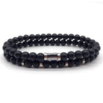 Onyx 6mm parel armband