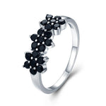 Onyx bloem ring