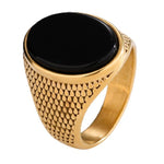 Onyx ring goud