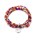 Rode bohemian levensboom armband