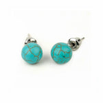 Ronde turquoise oorbellen