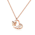 Roze gouden vlinder ketting