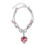 Roze hart hanger armband