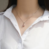 Roze parel ketting