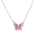 Roze vlinder ketting