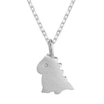 Schattige zilveren dinosaurus ketting