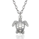 Schildpad ketting zilver