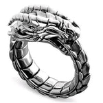 Stalen draak Ouroboros ring