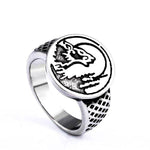 Stalen wolfskop ring