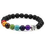 Tibetaanse 7 Chakras Mat Zwarte Armband