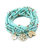 Turkooizen bohemien levensboom armband