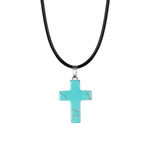 Turquoise kruis ketting