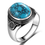 Turquoise metalen ring