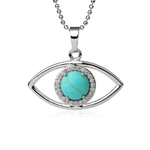 Turquoise oog ketting