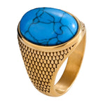 Turquoise ring goud